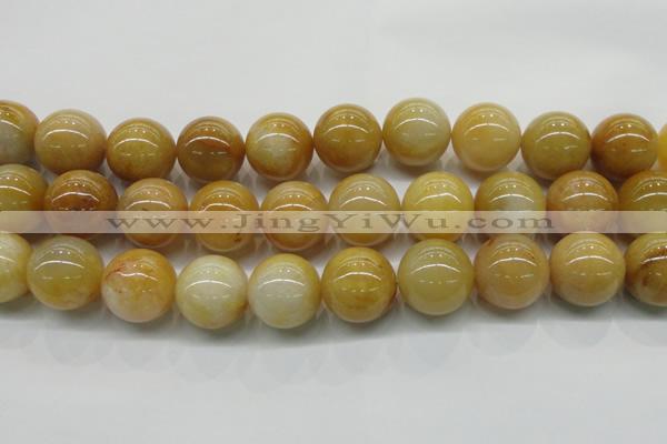 CYJ407 15.5 inches 18mm round yellow jade gemstone beads
