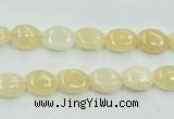 CYJ59 15.5 inches 8*10mm oval yellow jade gemstone beads wholesale