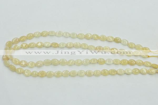 CYJ59 15.5 inches 8*10mm oval yellow jade gemstone beads wholesale