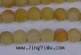 CYJ601 15.5 inches 6mm round matte yellow jade beads wholesale