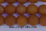 CYJ613 15.5 inches 10mm round matte yellow jade beads wholesale