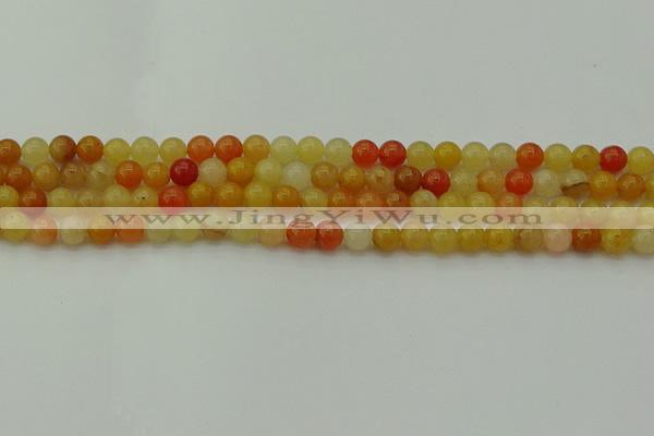 CYJ620 15.5 inches 4mm round yellow jade beads wholesale