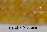 CYJ638 15.5 inches 4mm faceted round yellow jade beads wholesale