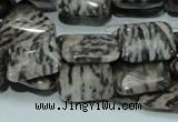 CZJ10 16 inches 12*16mm rectangle zebra jasper gemstone beads