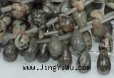 CZJ15 16 inches 6*8mm teardrop zebra jasper gemstone beads wholesale
