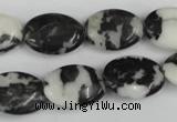 CZJ220 15.5 inches 13*18mm oval black & white zebra jasper beads