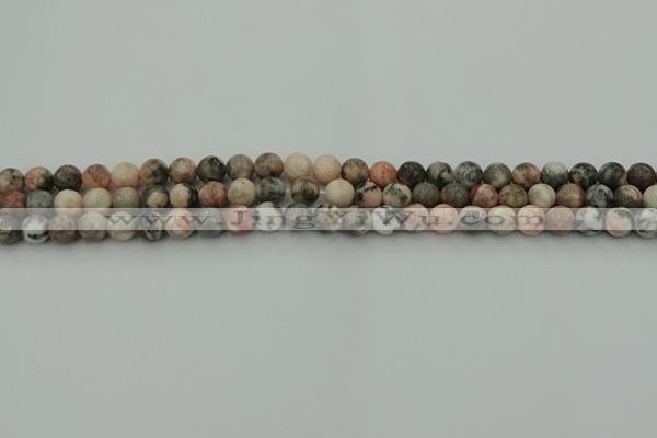 CZJ550 15.5 inches 4mm round pink zebra jasper beads wholesale
