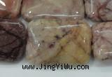 CZJ87 16 inches 22*30mm rectangle red zebra jasper beads wholesale