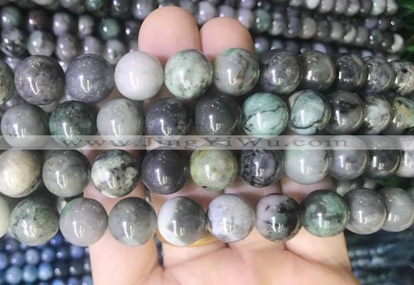 EMBS05 15 inches 12mm round emerald gemstone beads wholesale