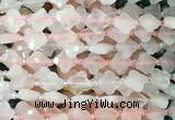 FGBS08 15 inches 12mm faceted Four leaf clover rose quartz beads