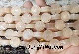 FGBS146 15 inches 14mm carved rose flower pink aventurine beads