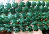 FGBS162 15 inches 15mm carved five petal flower green aventurine beads wholesale