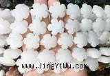FGBS199 15 inches 20mm carved 5 petal flower white jade beads wholesale