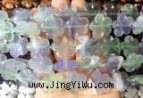 FGBS201 15 inches 20mm carved 5 petal flower fluorite beads wholesale