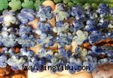 FGBS214 15 inches 20mm carved 5 petal flower sodalite beads wholesale