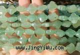 FGBS241 15 inches 13mm faceted 4 leaf clover green aventurine beads wholesale