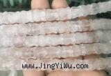 FGBS278 15 inches 8*10mm carved morning glory flower rose quartz beads