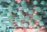 FGBS31 15 inches 8mm, 10mm, 12mm carved rose flower green aventurine beads