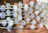 FGBS86 15 inches 10mm carved skull opalite beads wholesale