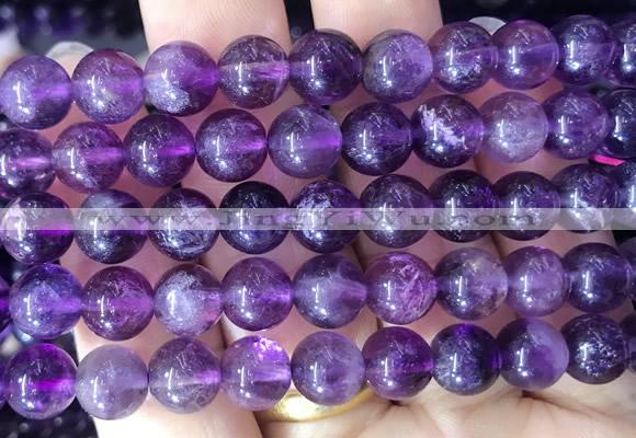 FLBS29 15 inches 8mm round purple fluorite beads wholesale