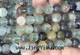 FLBS34 15 inches 10mm round colorful fluorite beads wholesale