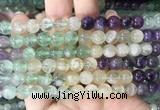 FLBS36 15 inches 8mm round colorful fluorite beads wholesale