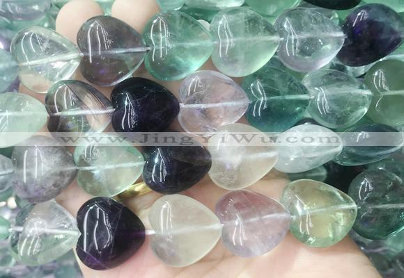 FLBS48 15 inches 20mm heart fluorite beads wholesale
