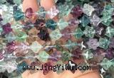 FLBS61 15 inches 8*8mm carved cross flower fluorite gemstone beads wholesale FLBS61 15 inches 8*8mm carved cross flower fluorite gemstone beads wholesale