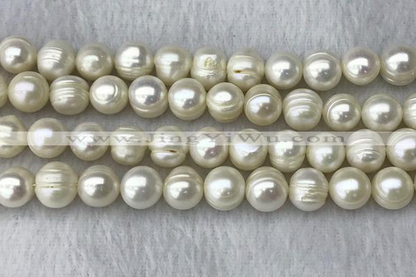 FWP110 15 inches 10mm - 11mm potato white freshwater pearl strands