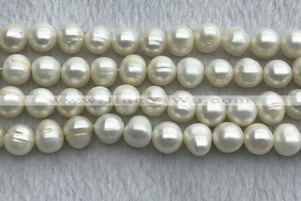 FWP112 15 inches 10mm - 11mm potato white freshwater pearl strands