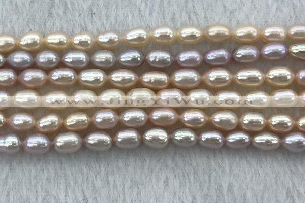 FWP175 14.5 inches 5mm - 6mm rice purple & pink freshwater pearl strands