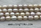 FWP206 15 inches 10mm - 11mm rice white freshwater pearl strands