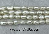 FWP285 15 inches 9mm - 10mm baroque white freshwater pearl strands
