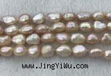 FWP291 15 inches 10mm - 11mm baroque purple freshwater pearl strands