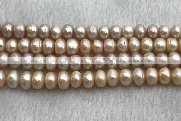 FWP325 15 inches 8mm - 9mm button light purple freshwater pearl strands