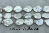 FWP396 15 inches 11mm - 13mm coin freshwater pearl beads