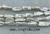 FWP410 15 inches 10*20mm - 11*25mm biwa freshwater pearl beads
