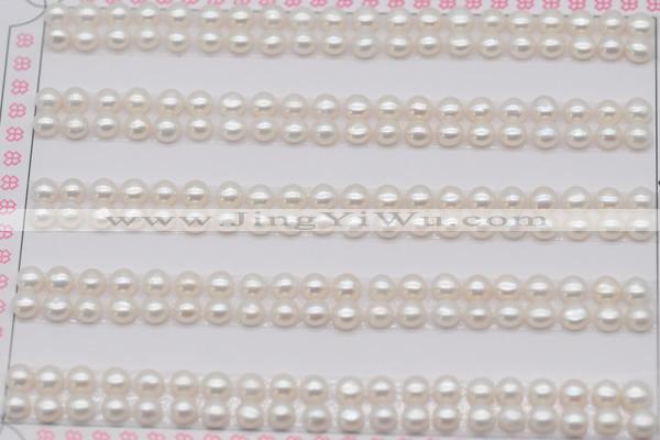 FWP451 half-drilled 3.5-4mm bread freshwater pearl beads