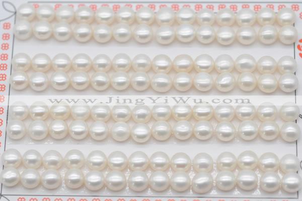 FWP456 half-drilled 6-6.5mm bread freshwater pearl beads