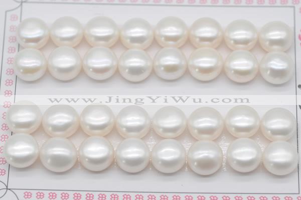 FWP466 half-drilled 11-11.5mm bread freshwater pearl beads