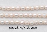 FWP488 14.5 inches 10mm - 11mm potato white freshwater pearl strands