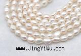 FWP494 14 inches 7mm - 8mm baroque white freshwater pearl strands