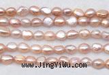 FWP498 14 inches 8mm - 9mm baroque lavender freshwater pearl strands