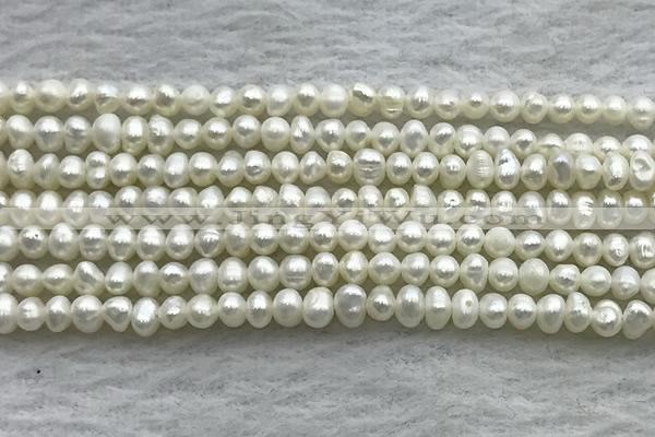 FWP51 14.5 inches 3mm - 4mm potato white freshwater pearl strands