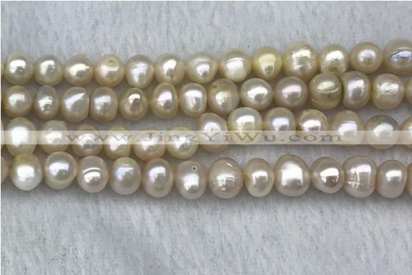FWP67 15 inches 7mm - 8mm potato pink freshwater pearl strands