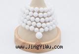 GMN1100 Hand-knotted 8mm candy jade 108 beads mala necklace with charm