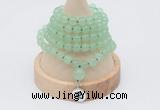 GMN1111 Hand-knotted 8mm candy jade 108 beads mala necklace with charm