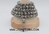 GMN1163 Hand-knotted 8mm, 10mm dalmatian jasper 108 beads mala necklaces with charm