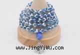 GMN1175 Hand-knotted 8mm, 10mm tibetan agate 108 beads mala necklaces with charm