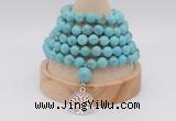 GMN1247 Hand-knotted 8mm, 10mm white howlite 108 beads mala necklaces with charm